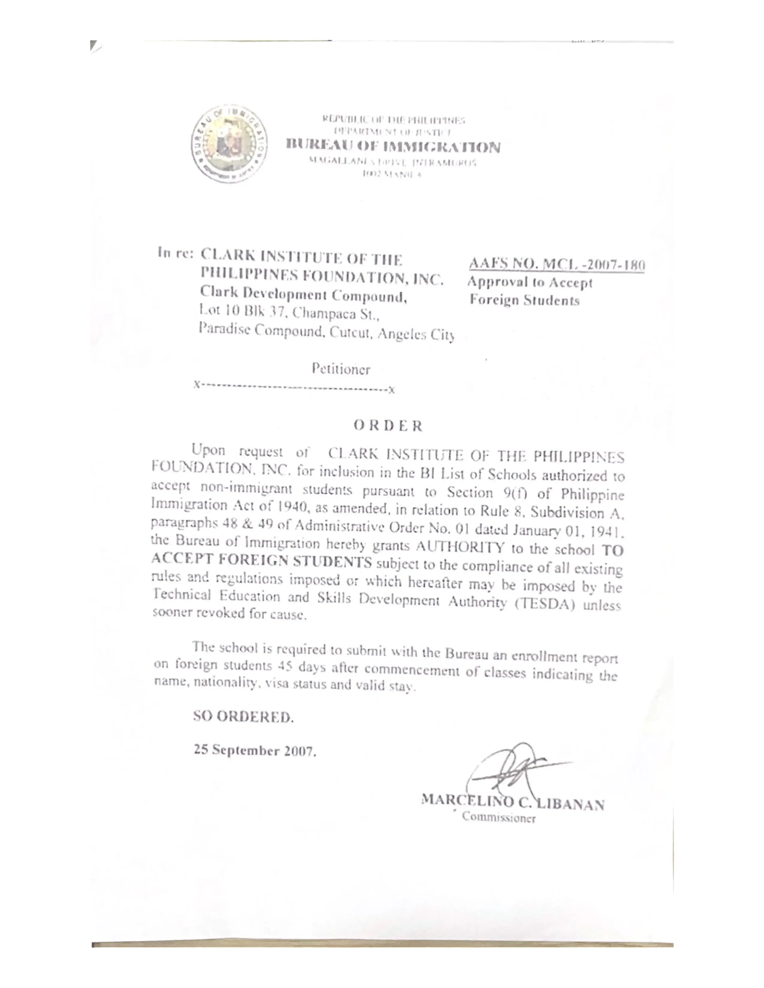 SSP特別學習許可